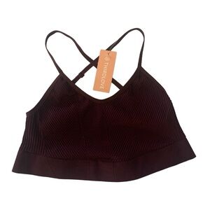 Thirdlove Maroon Ribbed Adjustable Strap Bralette Size Medium